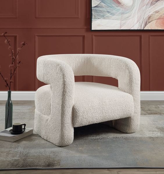 Yitua - Accent Chair - White Teddy Sherpa - Tony's Home Furnishings