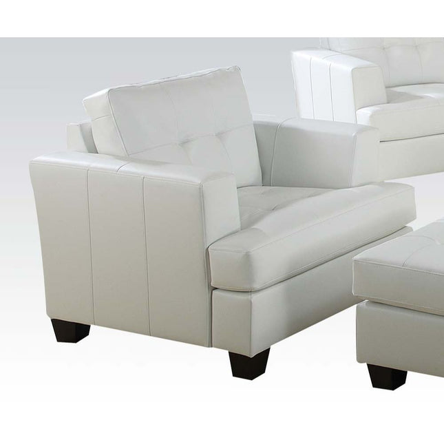 Platinum - Chair - White Bonded Leather - Tony's Home Furnishings