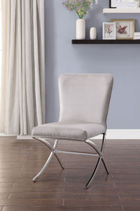 Daire - Side Chair (Set of 2) - Velvet & Chrome - Tony's Home Furnishings