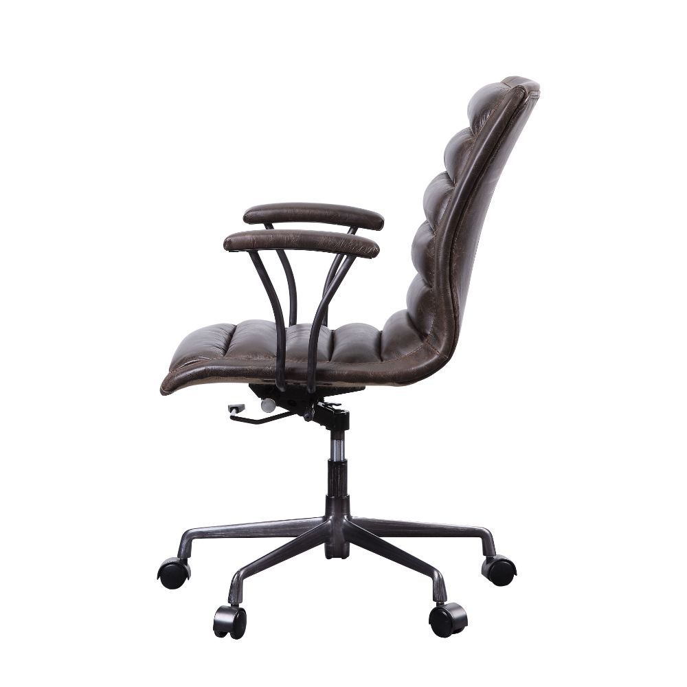 Zooey - Executive Office Chair - Distress Chocolate Top Grain Leather - Tony's Home Furnishings