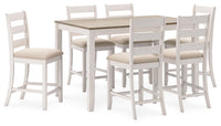 Thumbnail for Skempton - White / Light Brown - Rect Drm Counter Table Set (Set of 7) Tony's Home Furnishings Furniture. Beds. Dressers. Sofas.