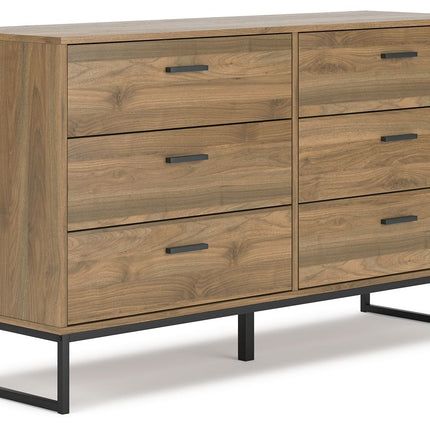 Deanlow - Honey - Six Drawer Dresser - Tony's Home Furnishings