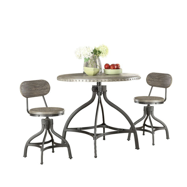 Fatima - Counter Height Set - Gray Oak & Metal - 36" - Tony's Home Furnishings