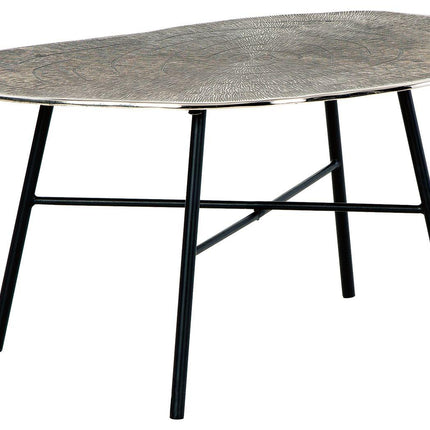 Laverford - Chrome / Black - Oval Cocktail Table Signature Design by Ashley® 