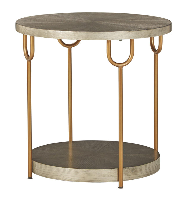 Ranoka - Platinum - Round End Table Signature Design by Ashley® 