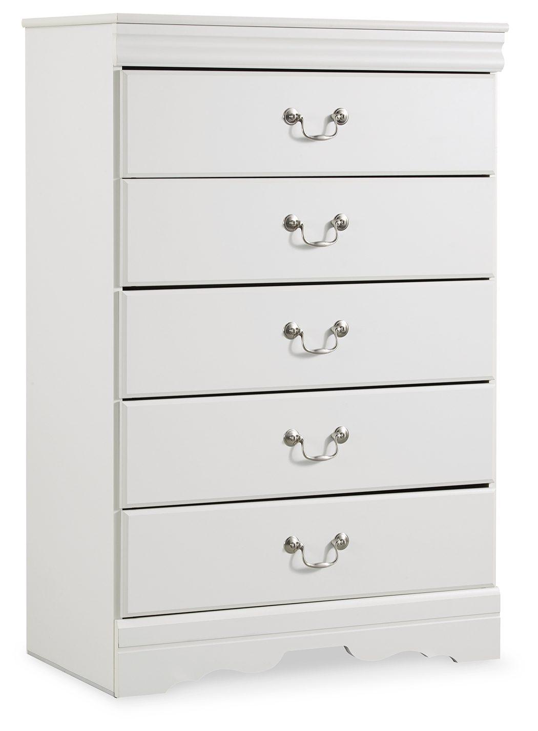 Anarasia - White - Five Drawer Chest Tony's Home Furnishings Furniture. Beds. Dressers. Sofas.