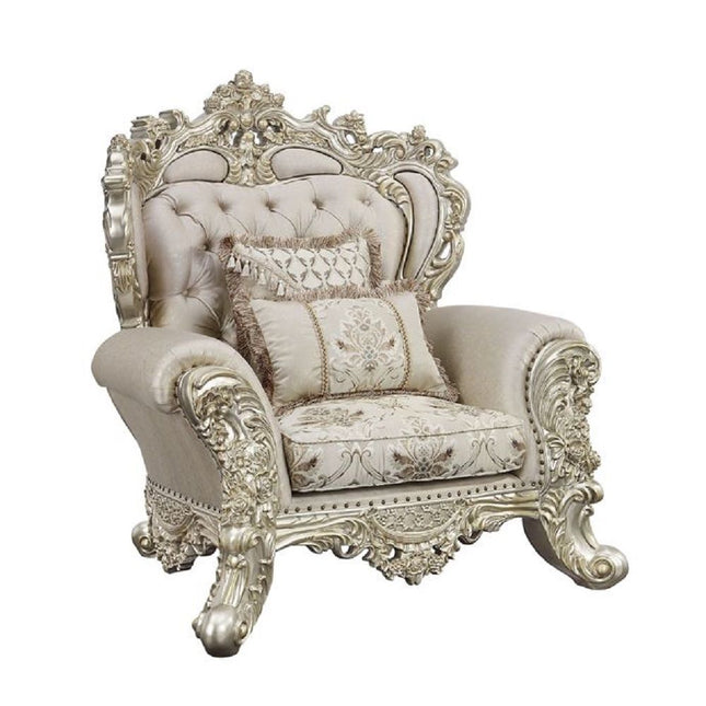 Danae - Chair - Fabric, Champagne & Gold Finish - Tony's Home Furnishings