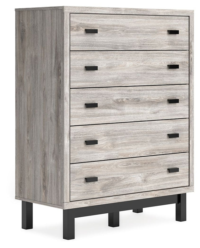 Vessalli - Black / Gray - Five Drawer Wide Chest Signature Design by Ashley® 