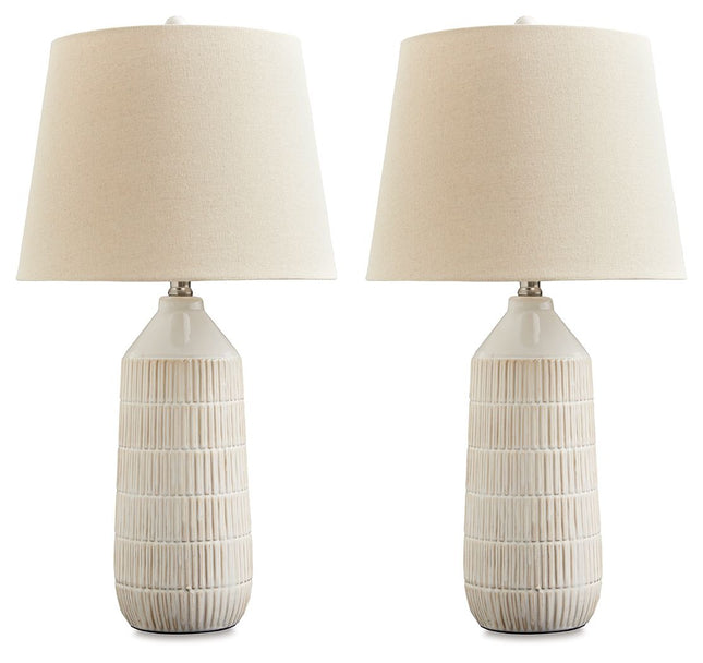 Willport - Off White - Ceramic Table Lamp (Set of 2) Signature Design by Ashley® 