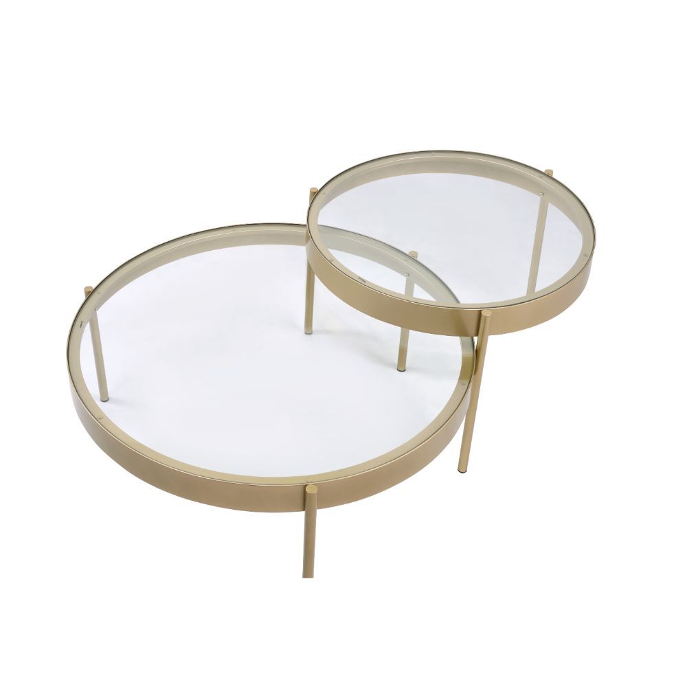 Andover - Coffee Table - Clear Glass & Gold - Tony's Home Furnishings