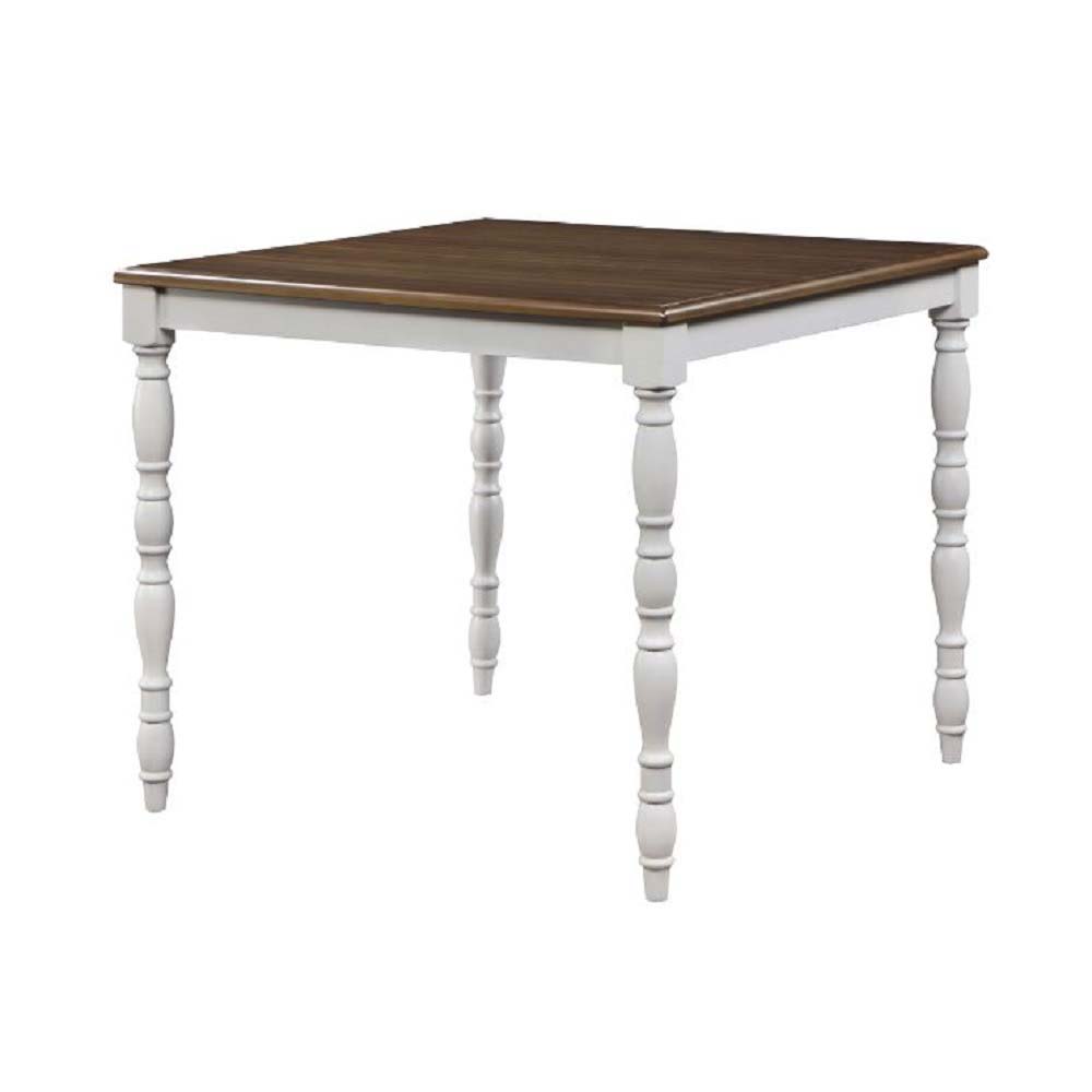 Bettina - Counter Height Table Set (5 Piece) - Beige Fabric, Antique White & Weathered Oak - Tony's Home Furnishings