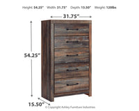 Thumbnail for Drystan - Brown / Beige - Five Drawer Chest - Tony's Home Furnishings