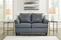 Thumbnail for Genoa - Steel - Loveseat - Leather Match - Tony's Home Furnishings