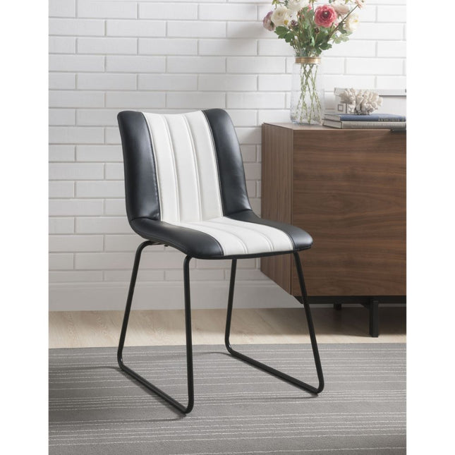 Muscari Accent Chair - Black/White PU & Black - Tony's Home Furnishings