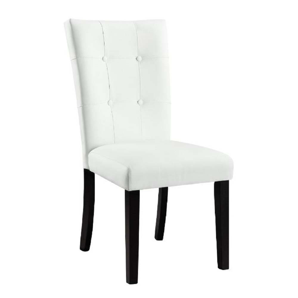 Hussein - Side Chair (Set of 2) - White PU & Black Finish - Tony's Home Furnishings