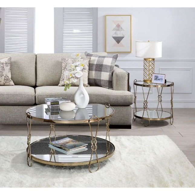 Zekera - Coffee Table - Champagne & Mirrored - Tony's Home Furnishings