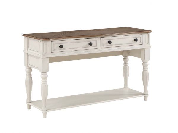 Florian - Sofa Table - Oak & Antique White Finish - Tony's Home Furnishings