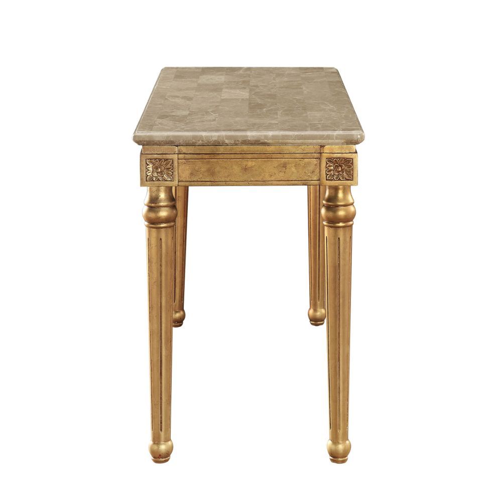 Daesha - Accent Table - Marble & Antique Gold - Tony's Home Furnishings