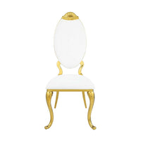 Thumbnail for Fallon - Side Chair (Set of 2) - White PU & Mirroed Gold Finish - Tony's Home Furnishings