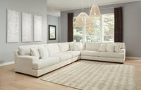 Thumbnail for Zada - Ivory - 5 Pc. - Corner Sofa 4 Pc Sectional, Ottoman Tony's Home Furnishings Furniture. Beds. Dressers. Sofas.