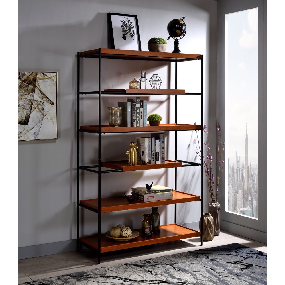Oaken - Bookshelf - Honey Oak & Black - Tony's Home Furnishings