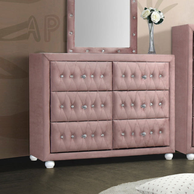 Reggie - Dresser - Pink Fabric - Tony's Home Furnishings