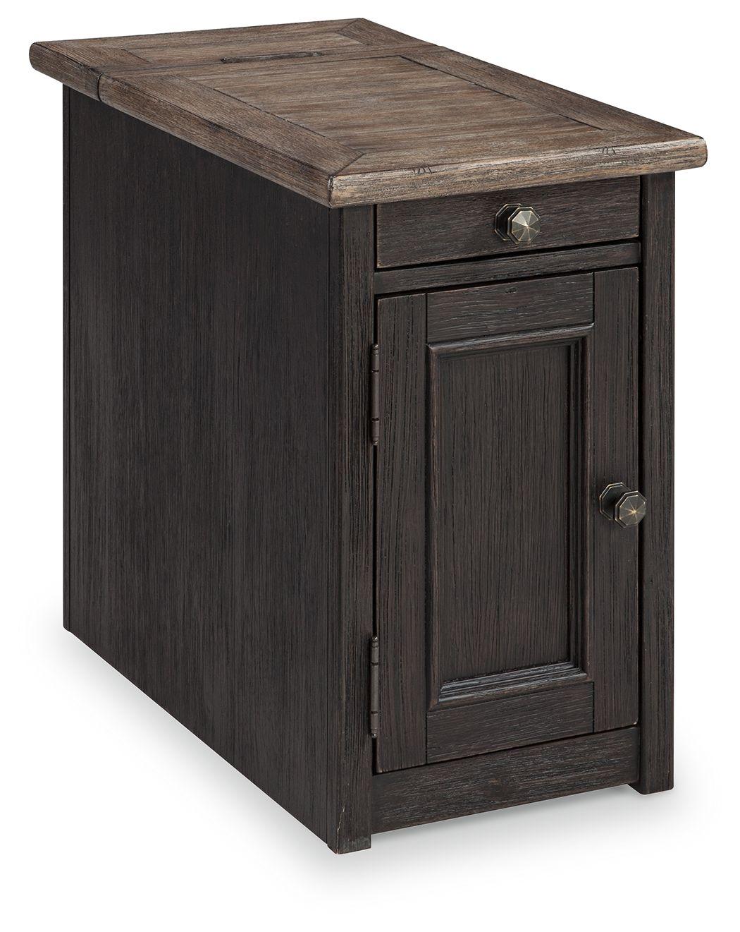 Tyler - Grayish Brown / Black - Chair Side End Table Tony's Home Furnishings Furniture. Beds. Dressers. Sofas.
