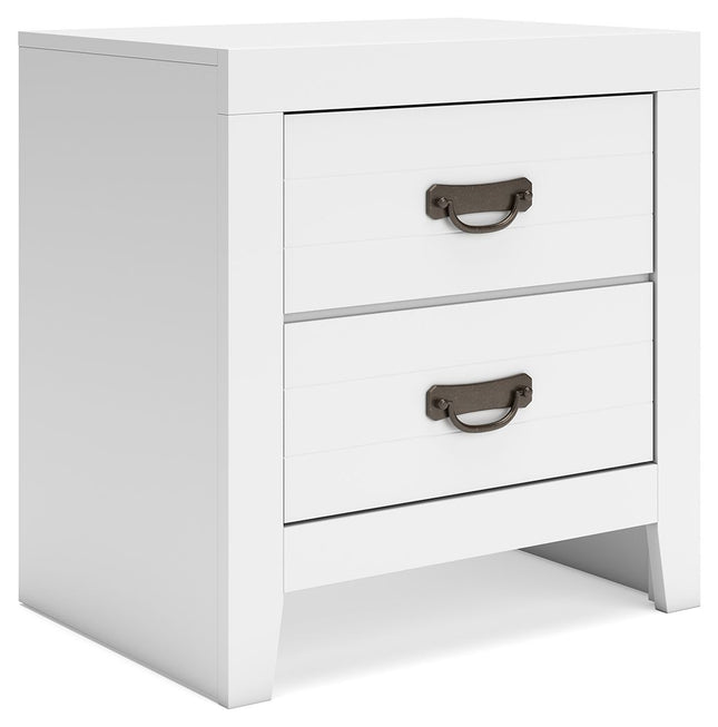 Binterglen - White - Two Drawer Night Stand - Tony's Home Furnishings