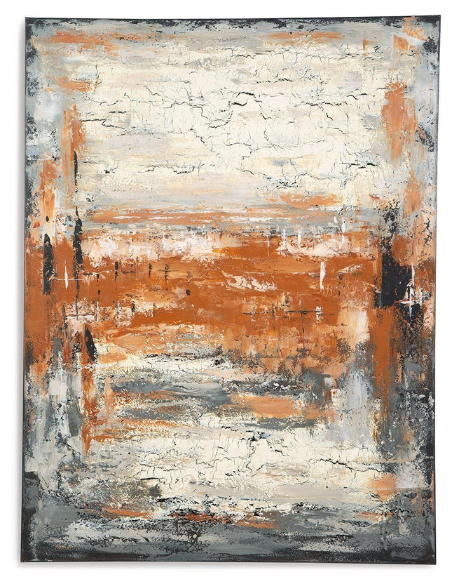 Carmely - Gray / White/orange - Wall Art Signature Design by Ashley® Yakima WA