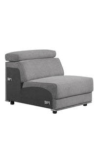 Alwin - Armless Chair - Dark Gray Fabric - Tony's Home Furnishings