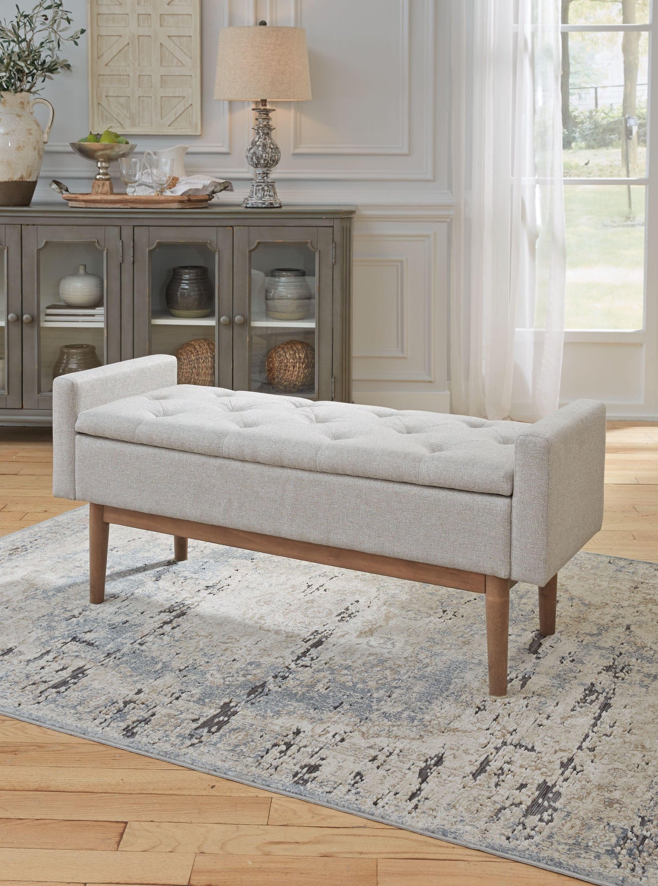 Briarson - Beige / Brown - Storage Bench Tony's Home Furnishings Furniture. Beds. Dressers. Sofas.