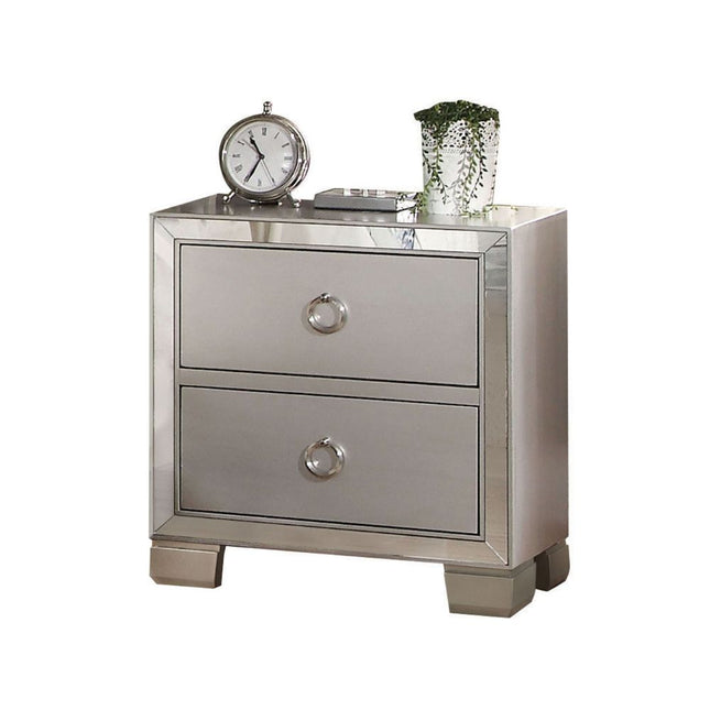 Voeville II - Nightstand - Platinum - Tony's Home Furnishings