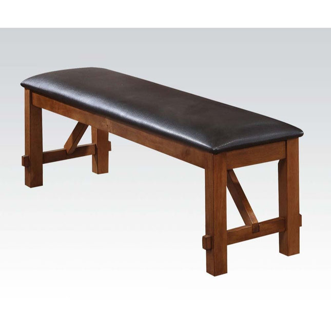 Apollo - Bench - Espresso PU & Walnut - Tony's Home Furnishings