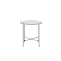 Brecon - End Table - White Oak & Chrome - Tony's Home Furnishings