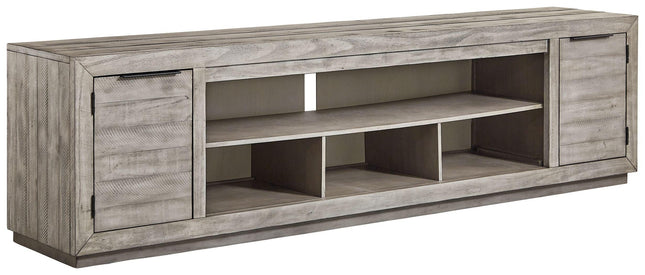 Naydell - Gray - Xl TV Stand W/Fireplace Option Signature Design by Ashley® 