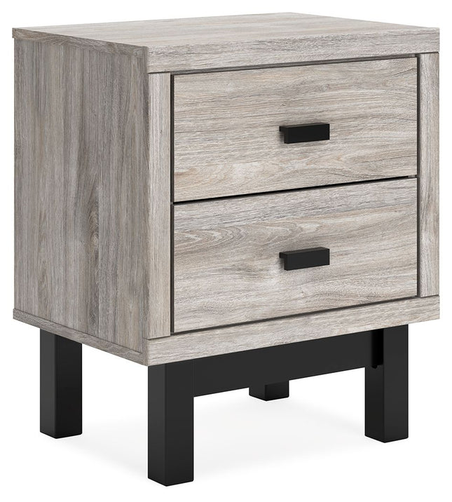 Vessalli - Black / Gray - Two Drawer Nightstand Signature Design by Ashley® 