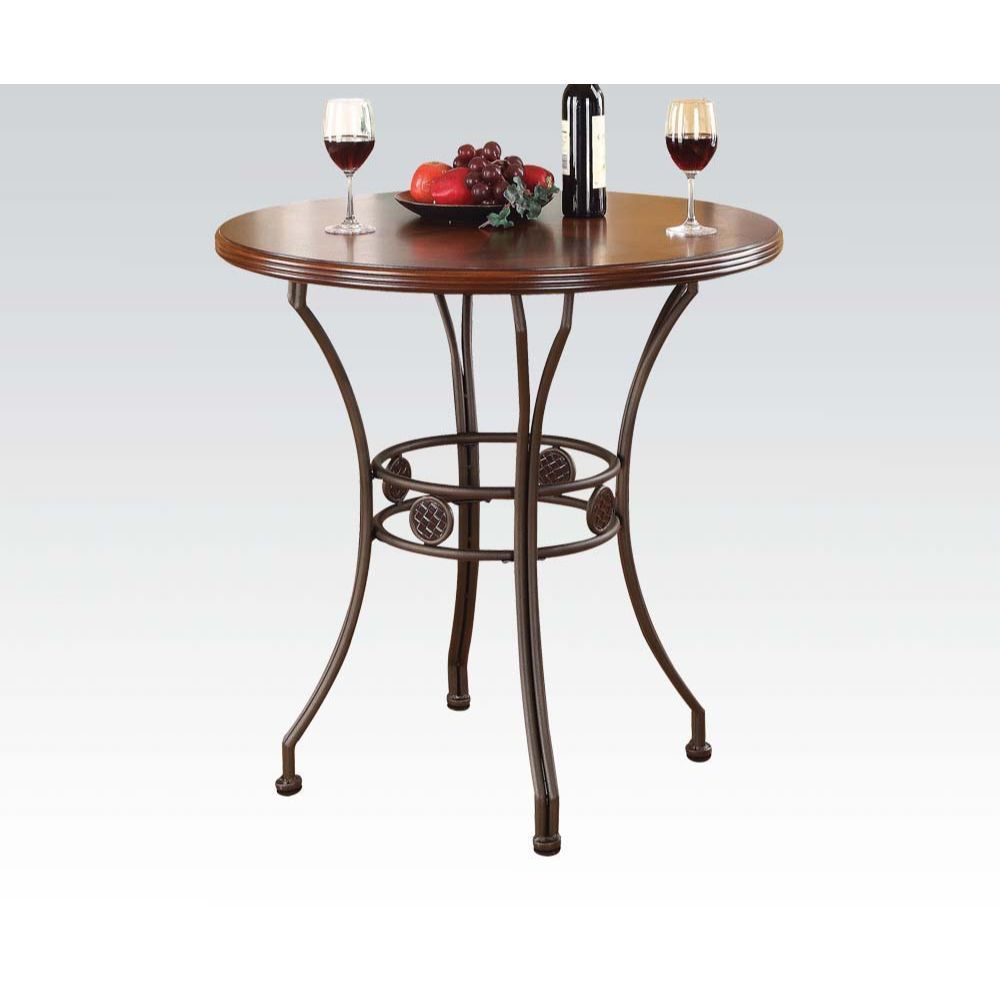 Tavio - Bar Table - Walnut & Dark Bronze - Tony's Home Furnishings