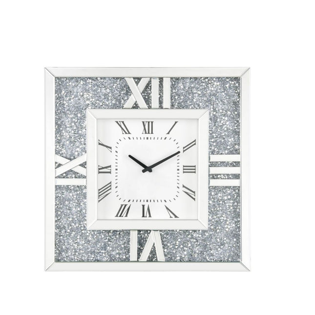 Noralie - Wall Clock - Mirrored & Faux Diamonds - 24" - Tony's Home Furnishings