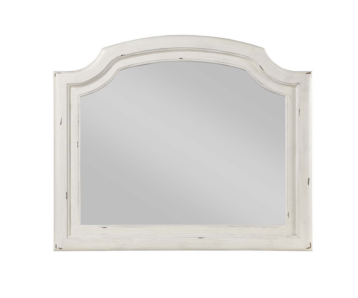 Jaqueline - Mirror - Light Gray Linen & Antique White Finish - Tony's Home Furnishings