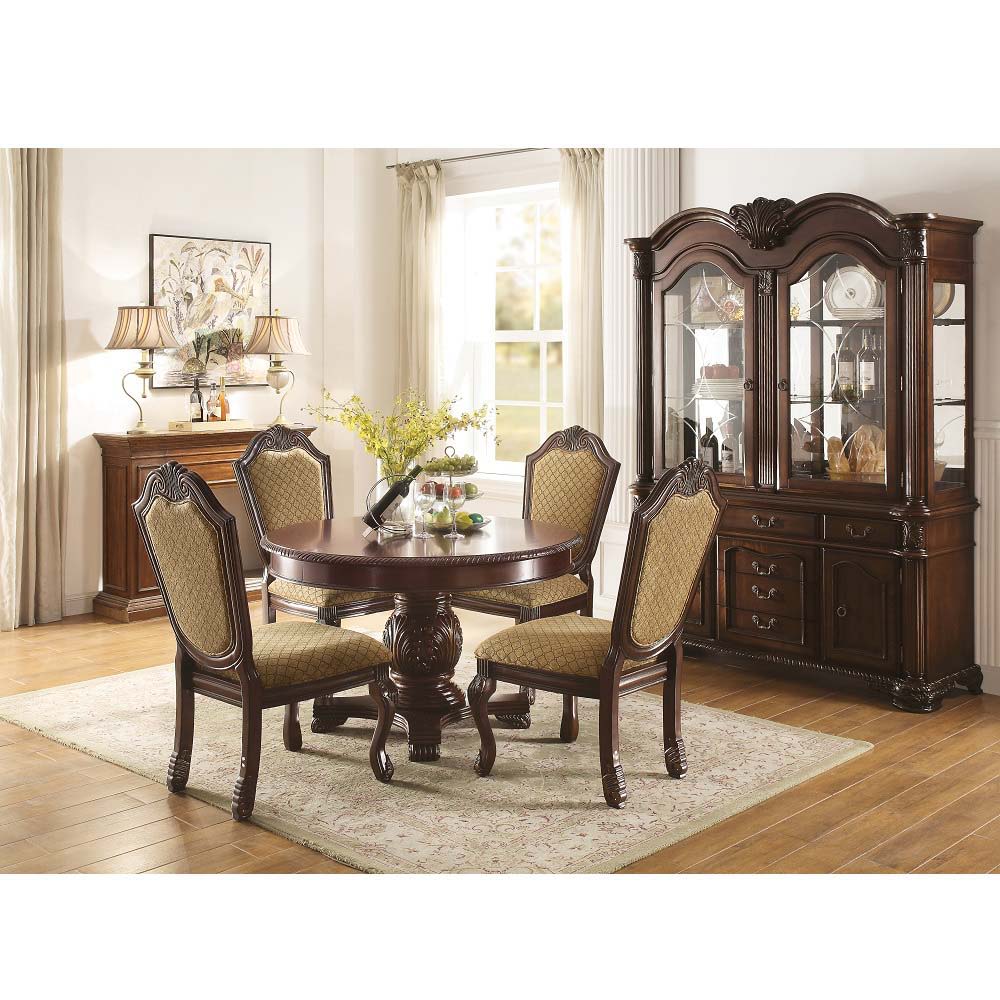 Chateau De Ville - Side Chair (Set of 2) - Fabric & Espresso Finish - Tony's Home Furnishings