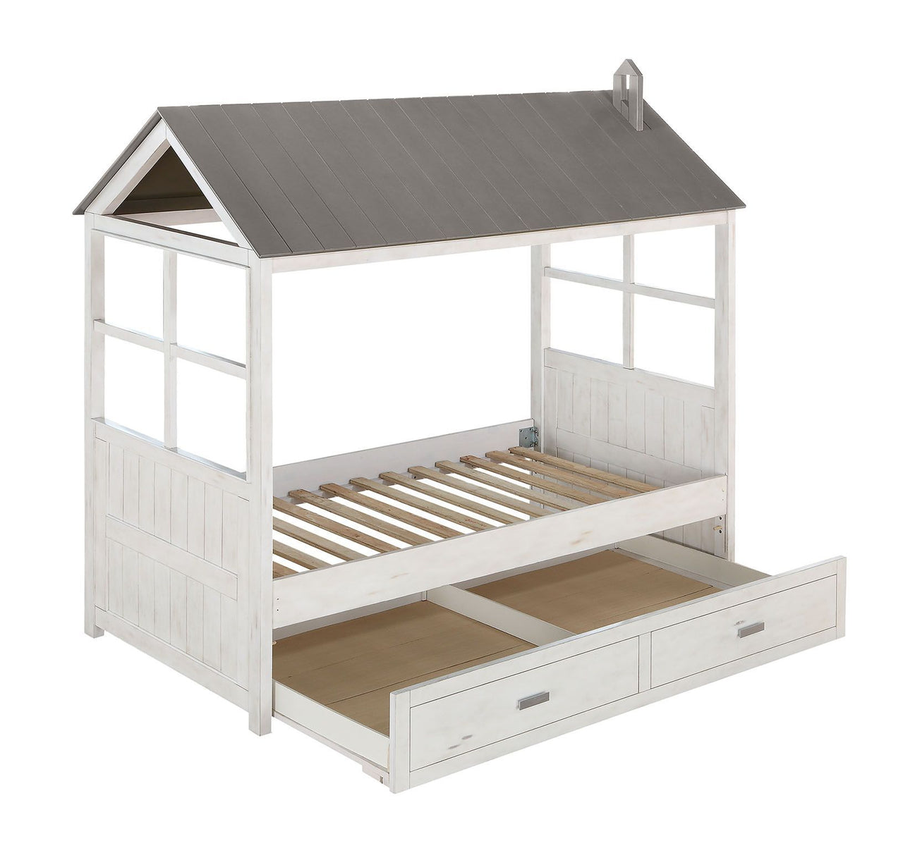 Tree House II - Twin Bed - Weathered White & Washed Gray - Tony's Home Furnishings