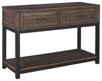 Thumbnail for Johurst - Grayish Brown - Sofa Table Tony's Home Furnishings Furniture. Beds. Dressers. Sofas.
