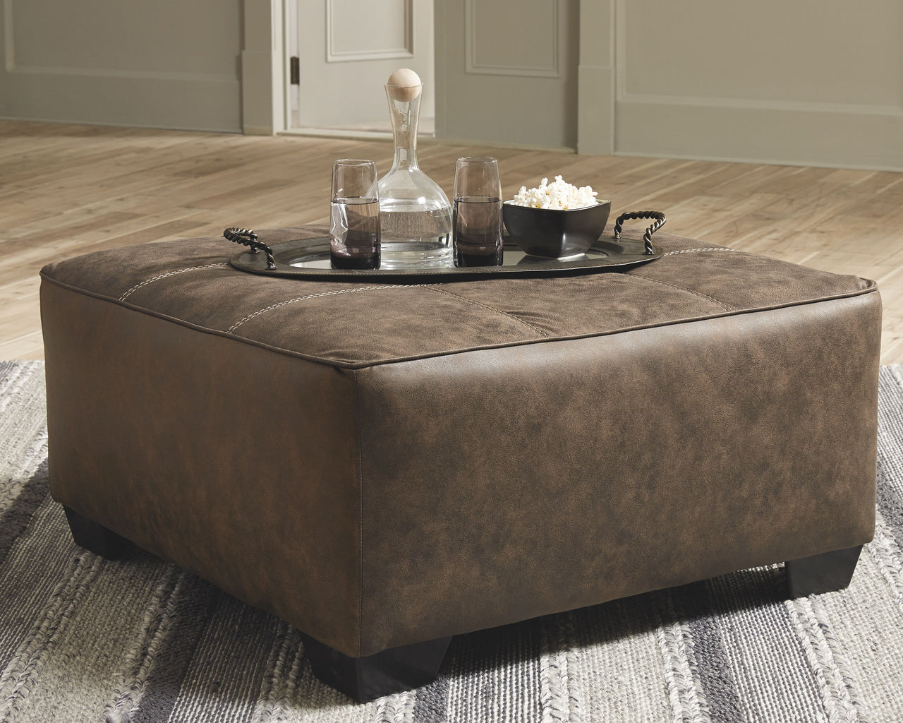 Abalone - Chocolate - Oversized Accent Ottoman - Tony's Home Furnishings