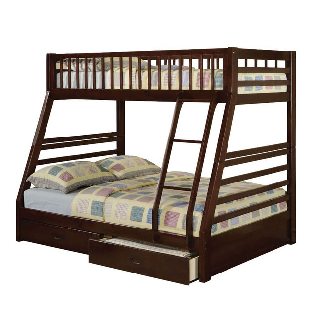 Jason - Twin Over Full Bunk Bed With 2 Drawers - Dark Brown - 79" - Tony's Home Furnishings