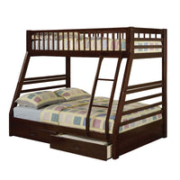 Thumbnail for Jason - Twin Over Full Bunk Bed With 2 Drawers - Dark Brown - 79