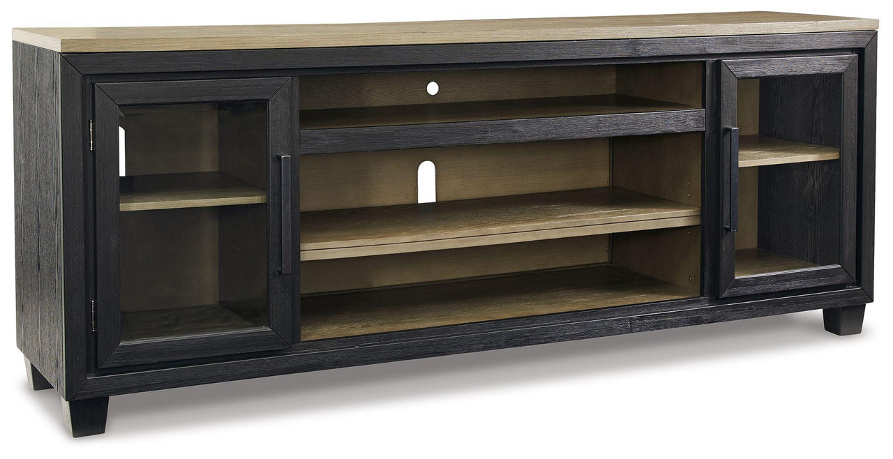 Foyland - Black / Brown - Xl TV Stand W/Fireplace Option Tony's Home Furnishings Furniture. Beds. Dressers. Sofas.