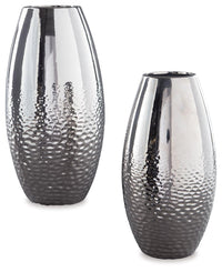 Thumbnail for Dinesh - Silver Finish - Vase Set (Set of 2) Tony's Home Furnishings Furniture. Beds. Dressers. Sofas.