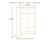 Thumbnail for Bellaby - Whitewash - Five Drawer Chest - Tony's Home Furnishings