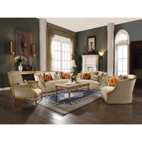 Daesha - Sofa - Tan Flannel & Antique Gold - Tony's Home Furnishings