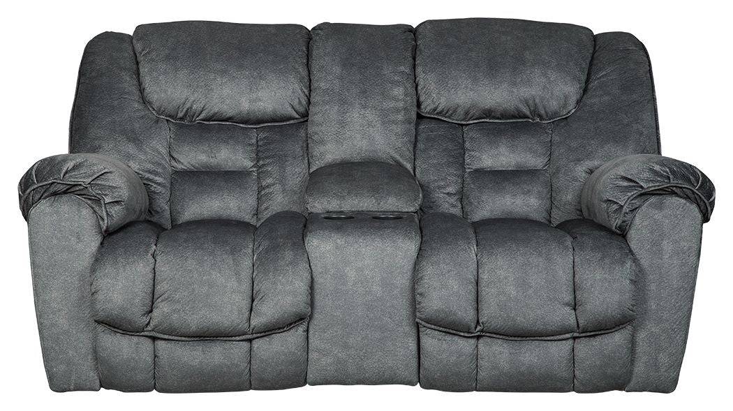 Capehorn - Granite - Dbl Rec Loveseat W/Console - Tony's Home Furnishings